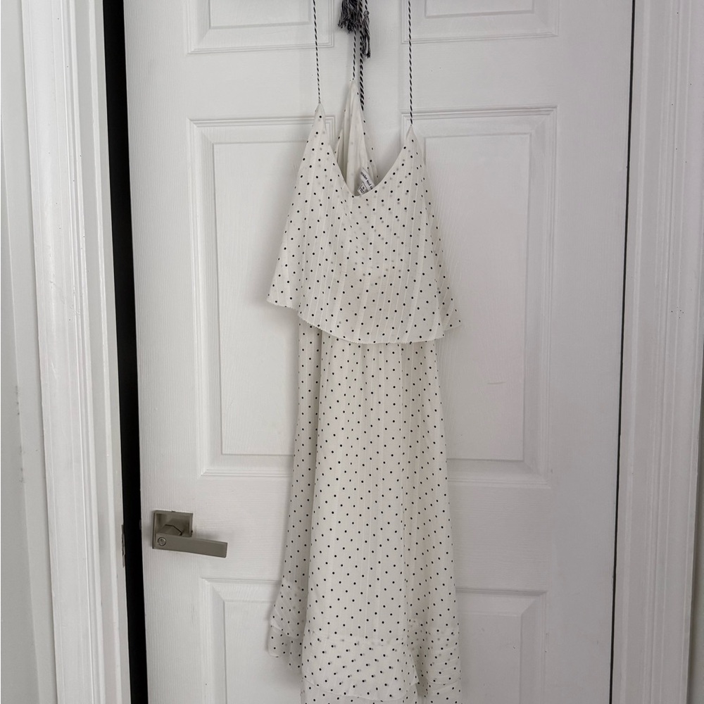 Cupcakes & Cashmere Strapless White Polka Dot Dress